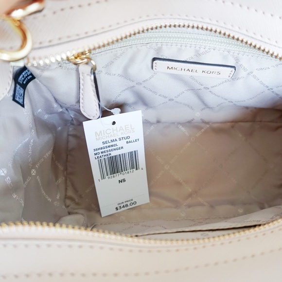 Michael Kors Selma Stud M Messenger Bag Pink Gold - Picture 6 of 8